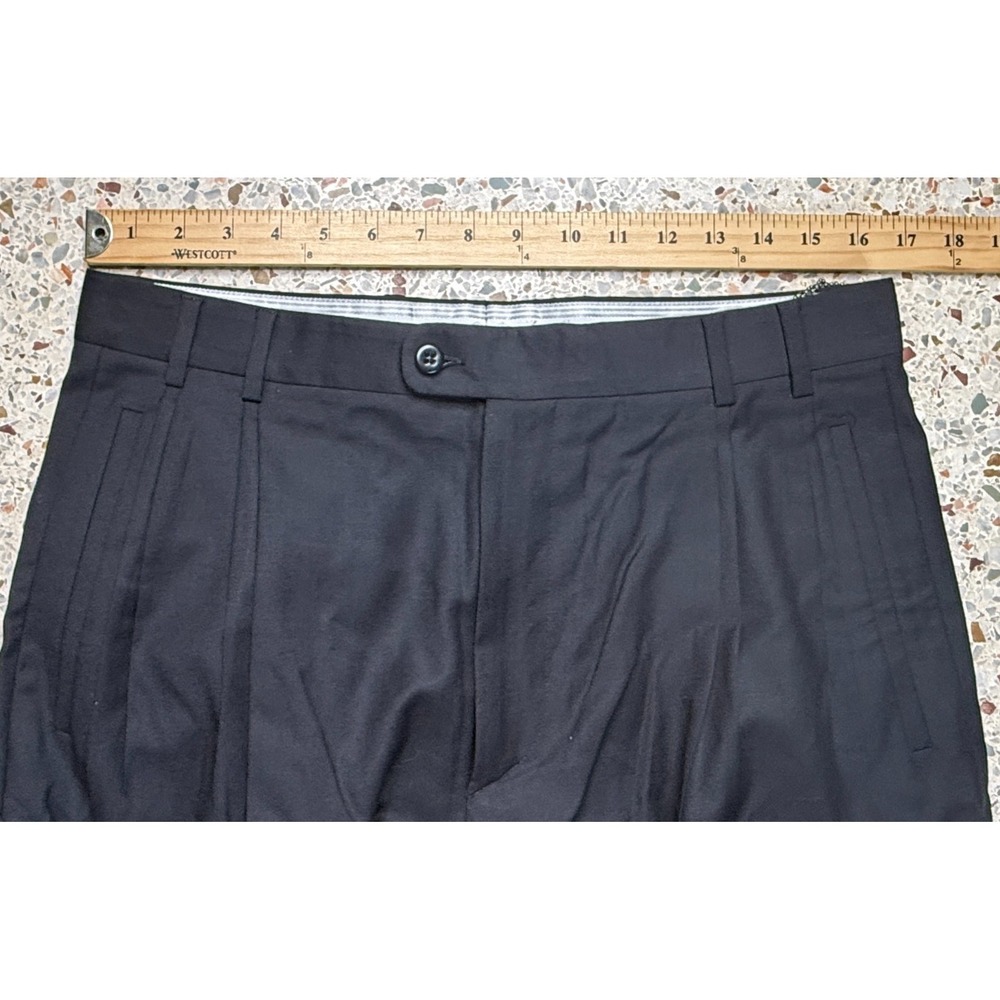 Zanella Jesse Men's 100% Wool Black Dress Pants Made In Italy Size 33 - Picture 7 of 11